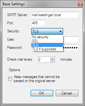 Mail server security options